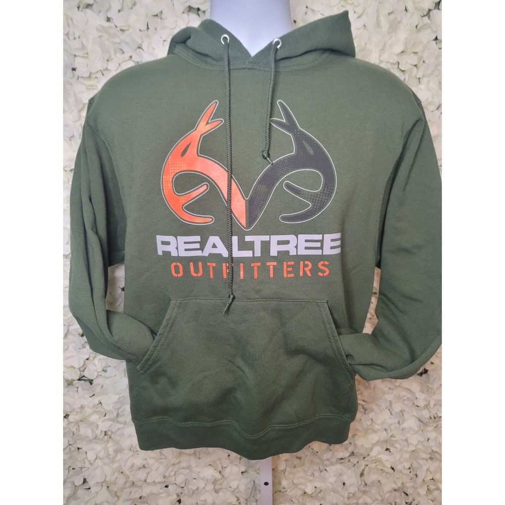 Realtree Outfitters Olive Green‎ Logo Hoodie Sweatshirt Pullover (B)